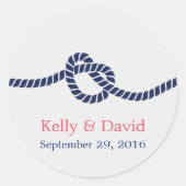 Stickers Royal Blue Tying the Knot Wedding Favor (Devant)