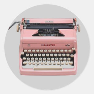 Stickers -  roze typemachine