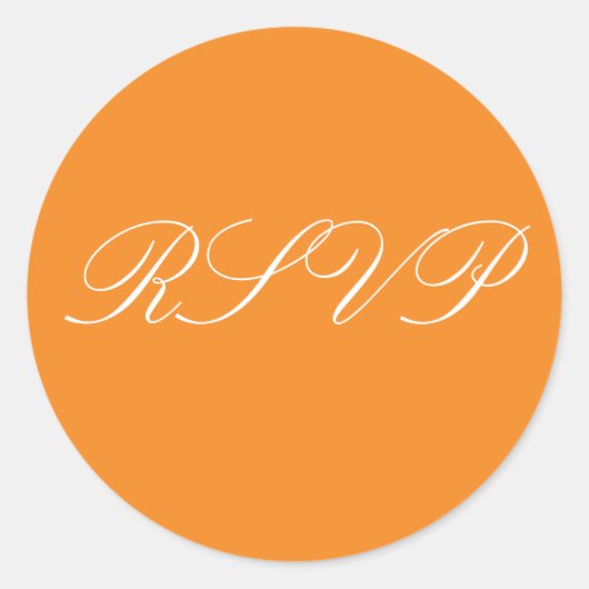 Stickers RSVP de mariage orange (Devant)