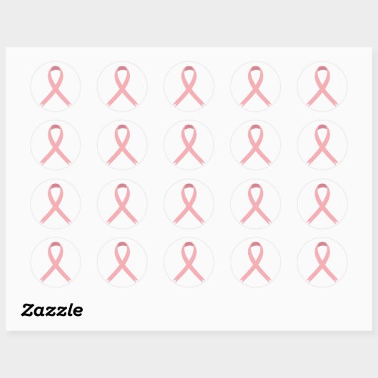 Stickers Ruban rose Sensibilisation au cancer du s (Feuille)