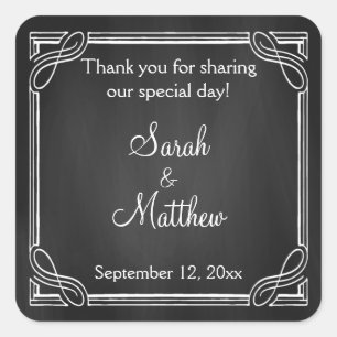 Stickers Rustic Chalkboard Wedding Favor