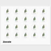 Stickers Rustic Winter Baby shower Round Favoriser (Feuille)