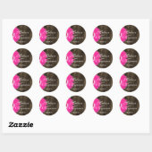 Stickers Rustique Bois chaud rose pâle Mariage Fav (Feuille)