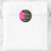 Stickers Rustique Bois chaud rose pâle Mariage Fav (Sac)
