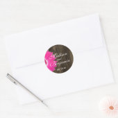 Stickers Rustique Bois chaud rose pâle Mariage Fav (Enveloppe)