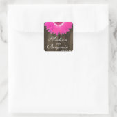 Stickers Rustique Bois chaud rose pâle Mariage Fav (Sac)