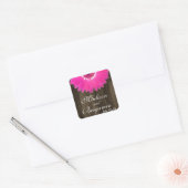 Stickers Rustique Bois chaud rose pâle Mariage Fav (Enveloppe)
