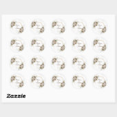Stickers Rustique Floral Blanc Élégant & Étiquette (Feuille)