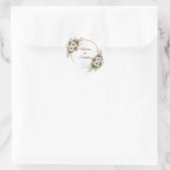 Stickers Rustique Floral Blanc Élégant & Étiquette (Sac)