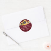 Stickers Rustique Tournesol Bourgogne Rouge Mariag (Enveloppe)