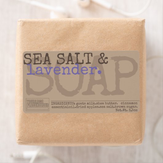 Stickers rustiques artisanaux Lavender Soap Vintag (En situation)