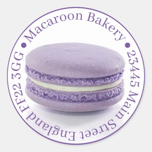 Stickers Sac Faveur Professionnel - Macaron violet (Devant)