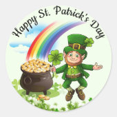 Stickers Saint Patrick Leprechaun Arc-en-ciel (Devant)