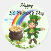 Stickers Saint Patrick Leprechaun Arc-en-ciel (Devant)