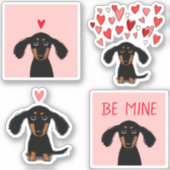 Stickers Saint Valentin Chien Chien Chien adorable (Devant)