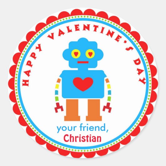 Stickers Saint Valentin Stickers Robot Stickers (Devant)