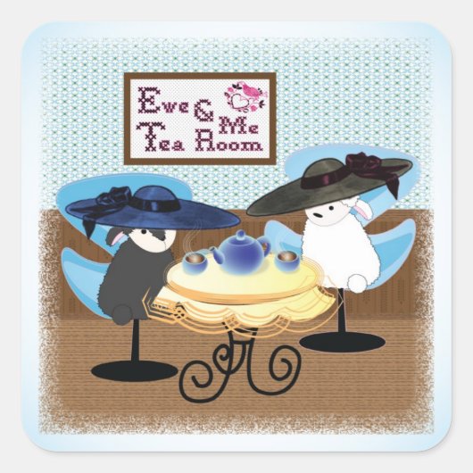 Stickers Salle de Thé Ewe & Me (Devant)