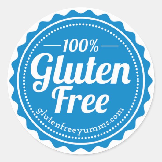 Stickers sans gluten 100% bleu (Devant)