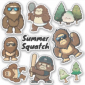 Stickers Sasquatch Whimsical, Bigfoot Decks (Devant)