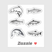 Stickers saumons (Feuille)
