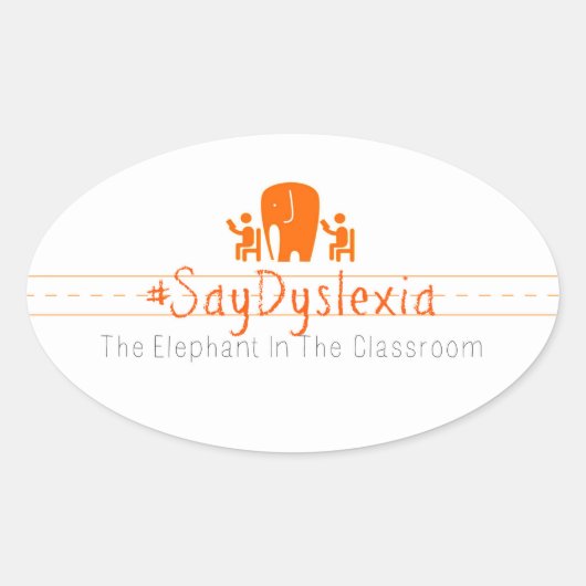 Stickers #SayDyslexia ovale, feuille de 4 (Devant)