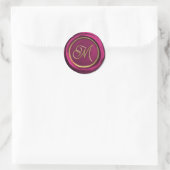 Stickers Sceau de cire moderne Bourgogne et or (Sac)