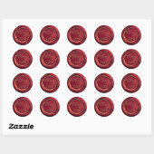 Stickers Sceau De Cire Rouge Et Or (Feuille)