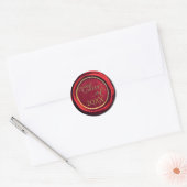 Stickers Sceau De Cire Rouge Et Or (Enveloppe)