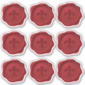 Stickers Sceau De Cire Rouge Fleur De Lis (Devant)