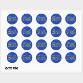 Stickers Sceau d'enveloppe de graduation bleu et j (Feuille)