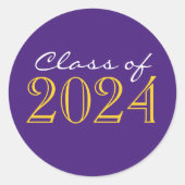 Stickers Sceau d'enveloppe de graduation violet et (Devant)