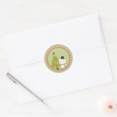 Stickers Sceau d'enveloppe Snowman Christmas Tree (Enveloppe)