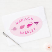 Stickers Sceau Dinosaure Rose Cute Kid Dino Envelo (Enveloppe)