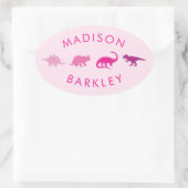 Stickers Sceau Dinosaure Rose Cute Kid Dino Envelo (Sac)