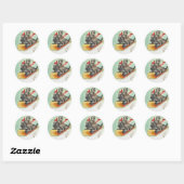 Stickers "Scottie Sleigh Ride" d'art de chien (Feuille)
