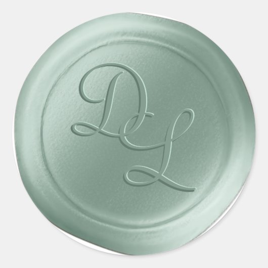 Stickers Seafoam Green 2 Letter Monogram Wax Seal (Devant)