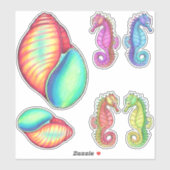 Stickers Seahors et Shell Vinyl (Feuille)