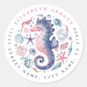 Stickers Seahorse Round
