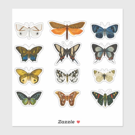 Stickers Set 1 papillon vintage - Flore classique (Feuille)