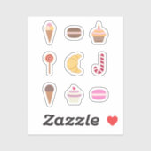 Stickers Set de Dessert & Sweet Traitements (Feuille)