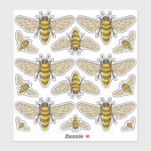 Stickers Set d'icônes d'abeilles (Feuille)