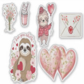 Stickers Set Sloth Valentine (Devant)