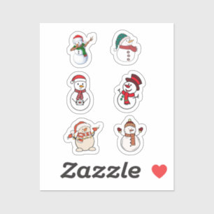 Stickers Set Stickers Snowmen