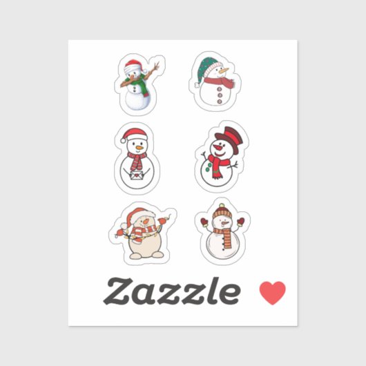 Stickers Set Stickers Snowmen (Feuille)