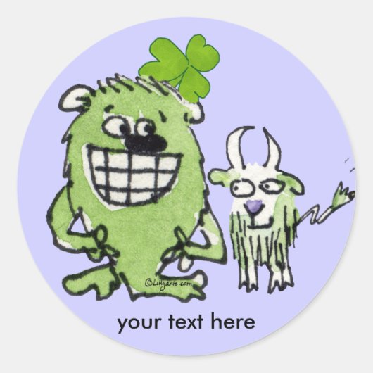 Stickers Shamrock de chèvre Monster Vert (Devant)