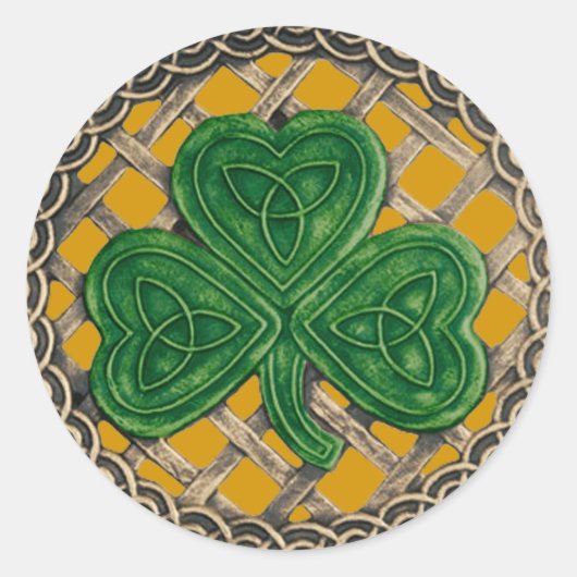 Stickers shamrock Et Céltic Knots Or (Devant)