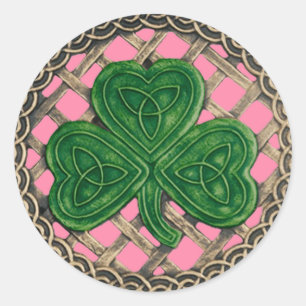 Stickers shamrock Et Céltic Knots Rose