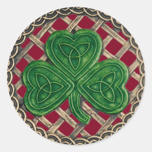 Stickers shamrock Et Céltic Knots Rouge (Devant)