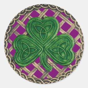 Stickers shamrock Et Céltic Knots Violet