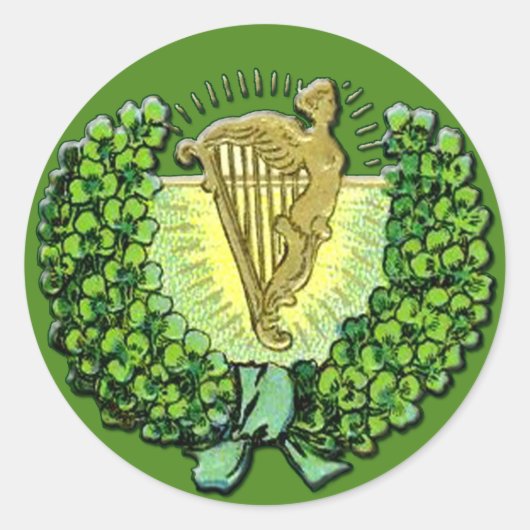 Stickers Shamrock et harpe irlandais (Devant)
